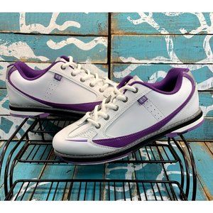 Brunswick "Curve" Women's Size 9 Bowling Shoes White/Purple Leather